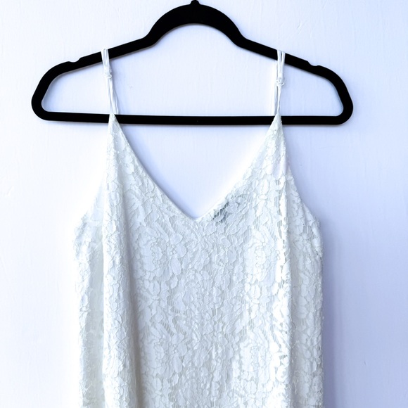 Sugar+Lips White Lace Midi Dress Ruffle Hem Medium - Picture 3 of 9